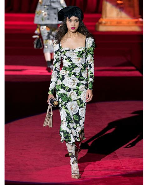 dolce gabbana dress rose runway|dolce gabbana red rose dress.